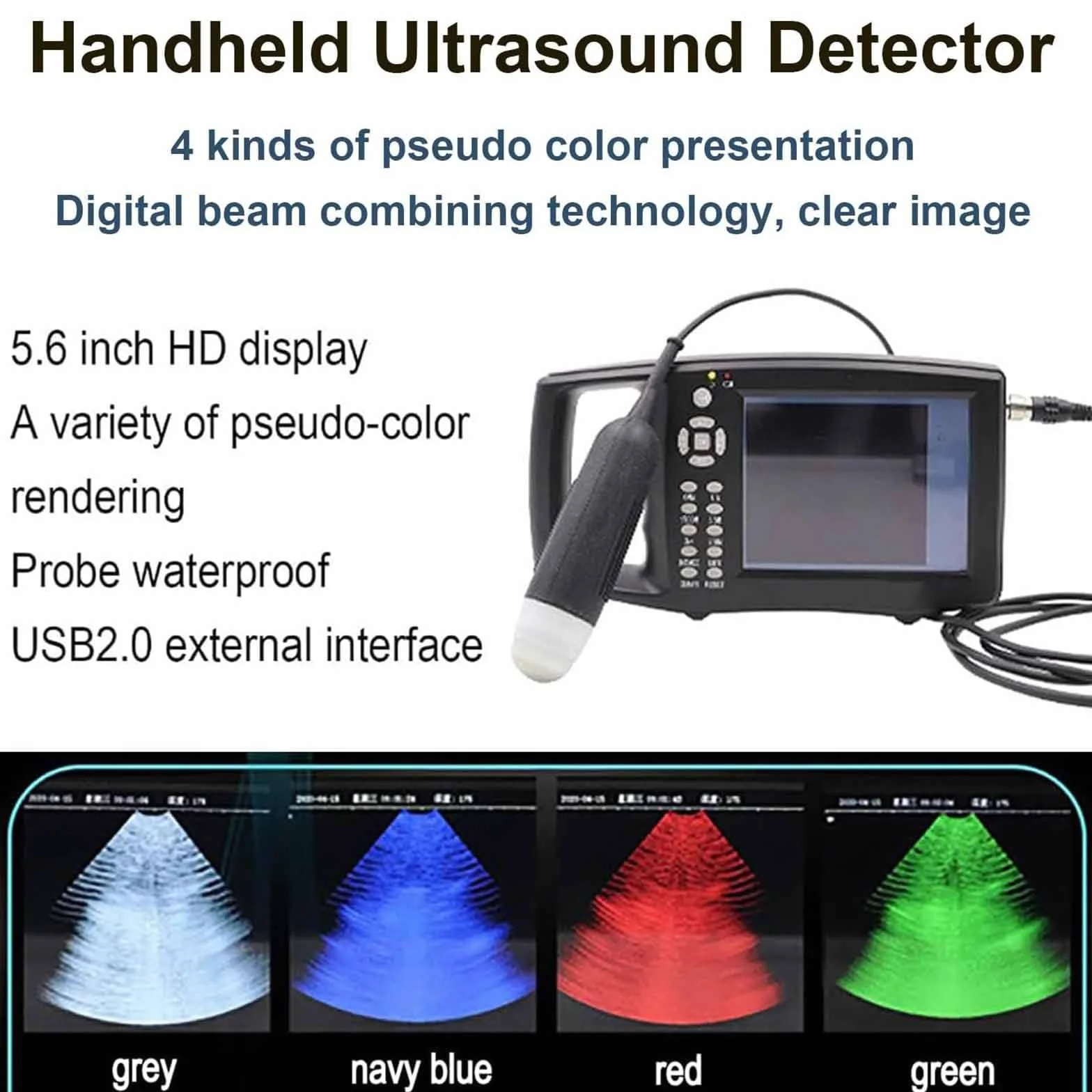échographe Vétérinaire Portable avec Sonde 3,5 MHz,pour Porcs Et Ovins Echographie Appareil Grossesse Multifonction avec Lecture HD Couleur,pour Tests De Grossesse HD