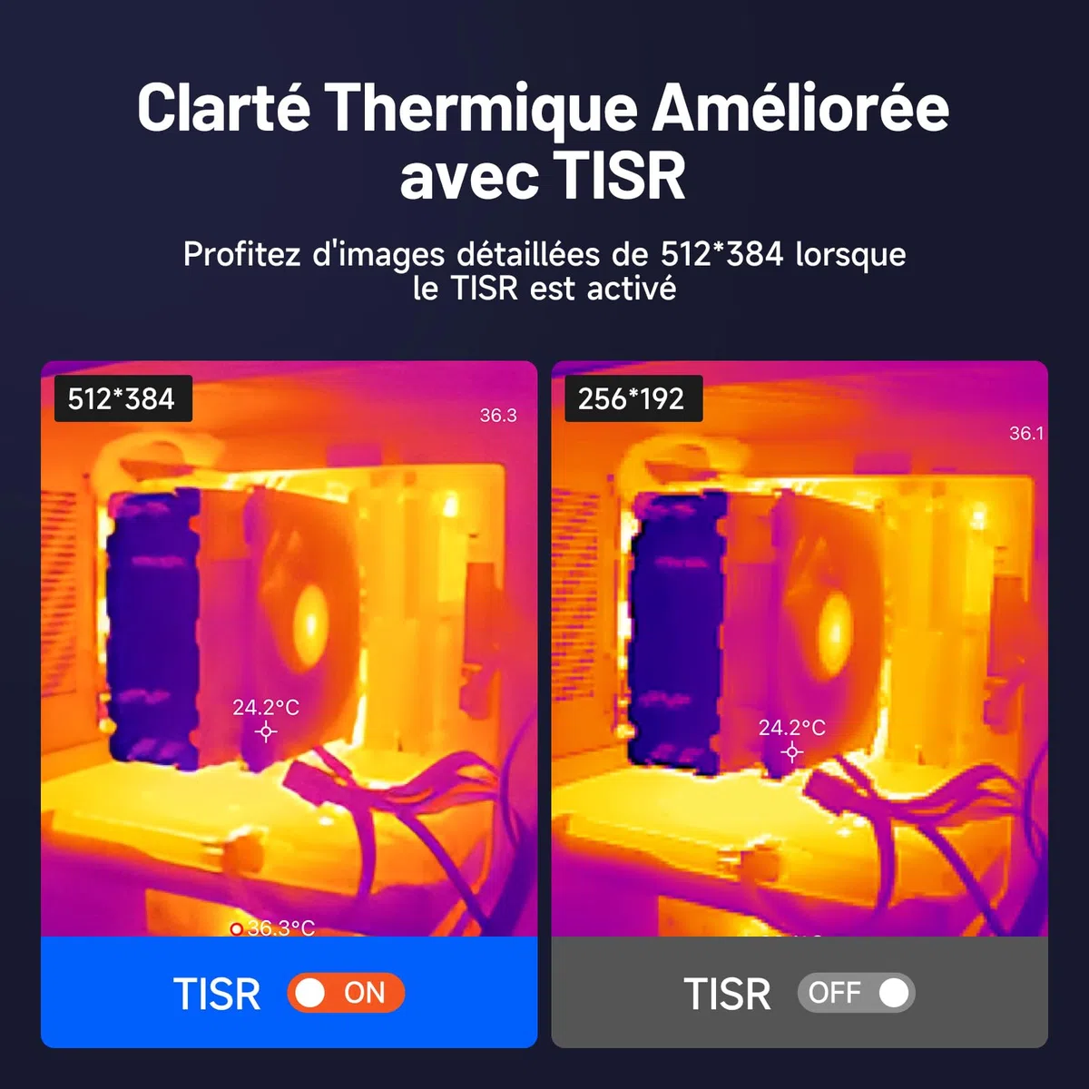 TOPDON TC001 Imageur Thermique, Caméra Thermique Infrarouge Android USB C, 512 * 384 TISR Haute Résolution, Clarté Thermique Accrue, -20℃ à 550℃, 0.1℃ Précision de Test pour Smartphone/Tablet/Windows