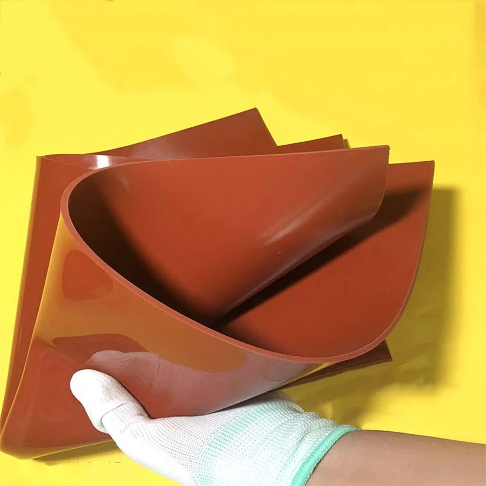 Feuille de caoutchouc silicone 500x500mm Rouge - Epaisseur 3mm