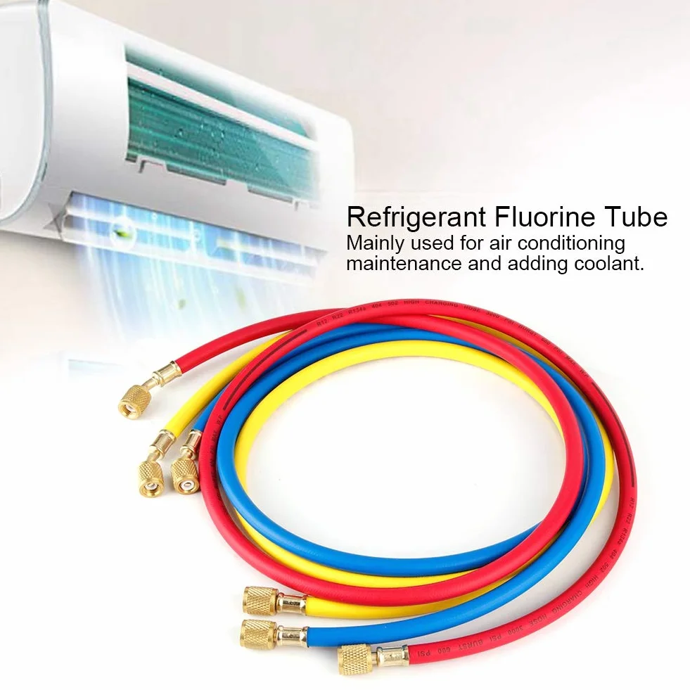 TUBE de Fluorure de Climatisation, Tuyau de Réfrigérant, Outil D'ajout de Liquide de Refroidissement, Accessoire 600PSI 1/4 Pouces, étanchéité Robuste à Haute Pression