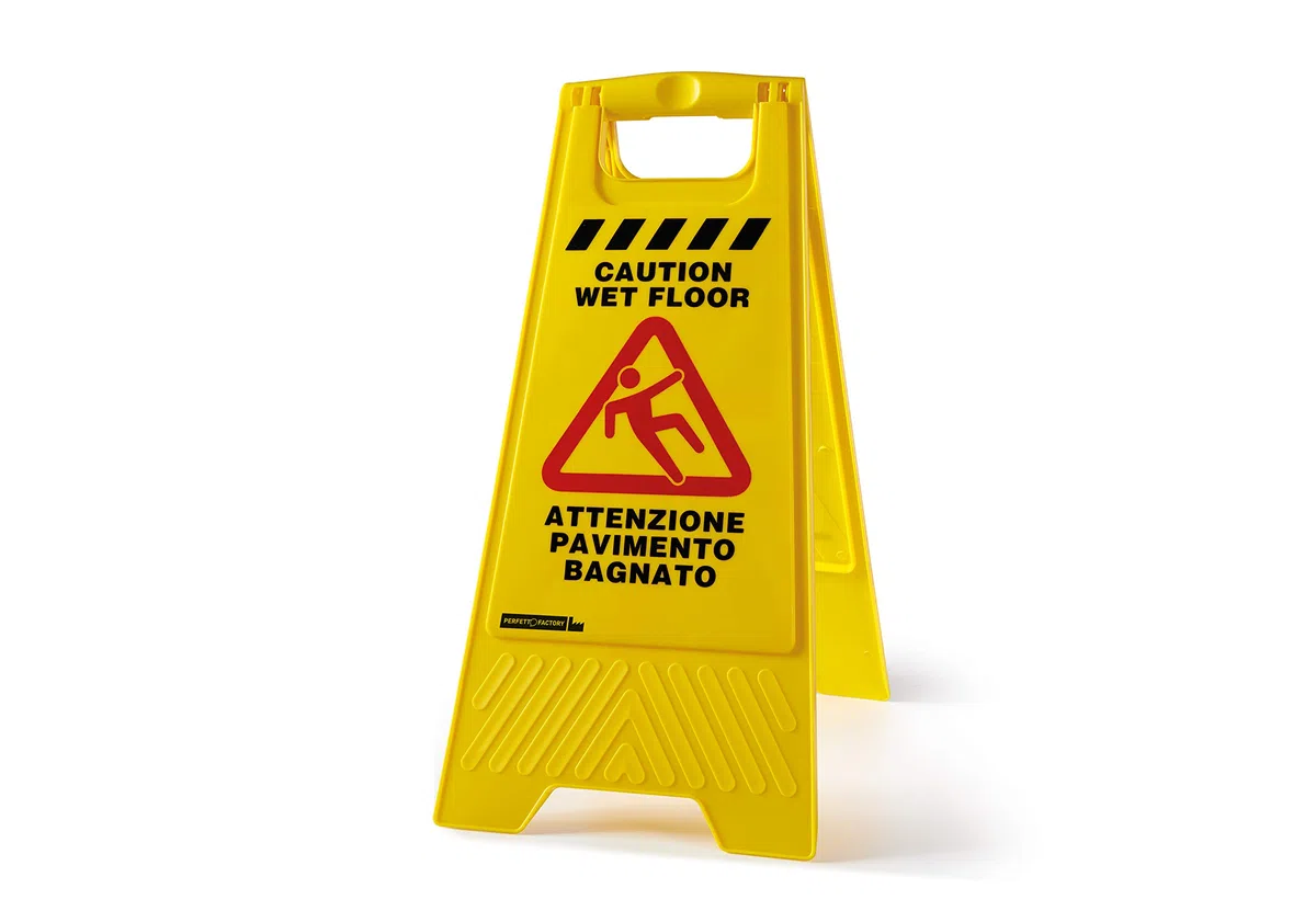 Parfait Factory Wet Floor Panneau Sol mouillé, Plastique, Jaune, 30 x 49 x 56.5 cm