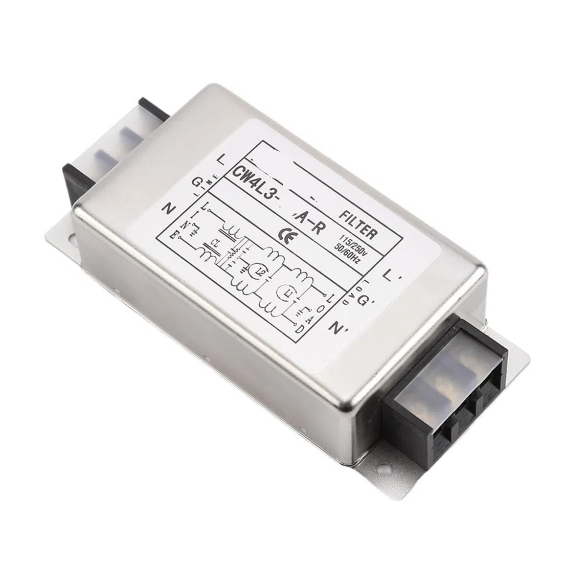 Filtre d'alimentation monophasé 10A 20A 30A 40A, bornier, filtre à trois étages, monophasé, trois étages, 220V(40A)