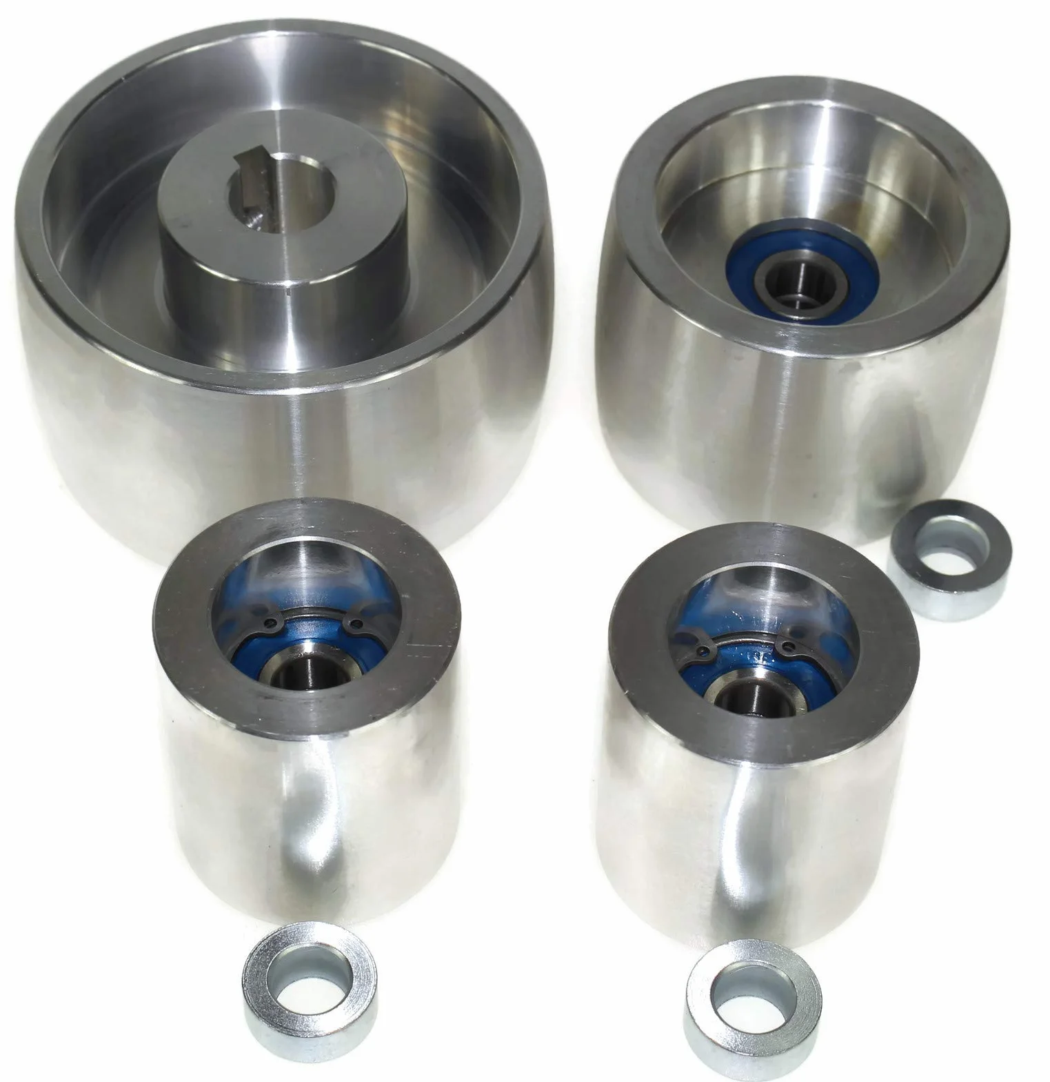 (AL4-19) Kit de meuleuse à courroie fraisée CNC pour aiguiseur de couteaux 100 mm Entraînement 19 mm Tige 75 mm Roue de direction 50 mm Idler