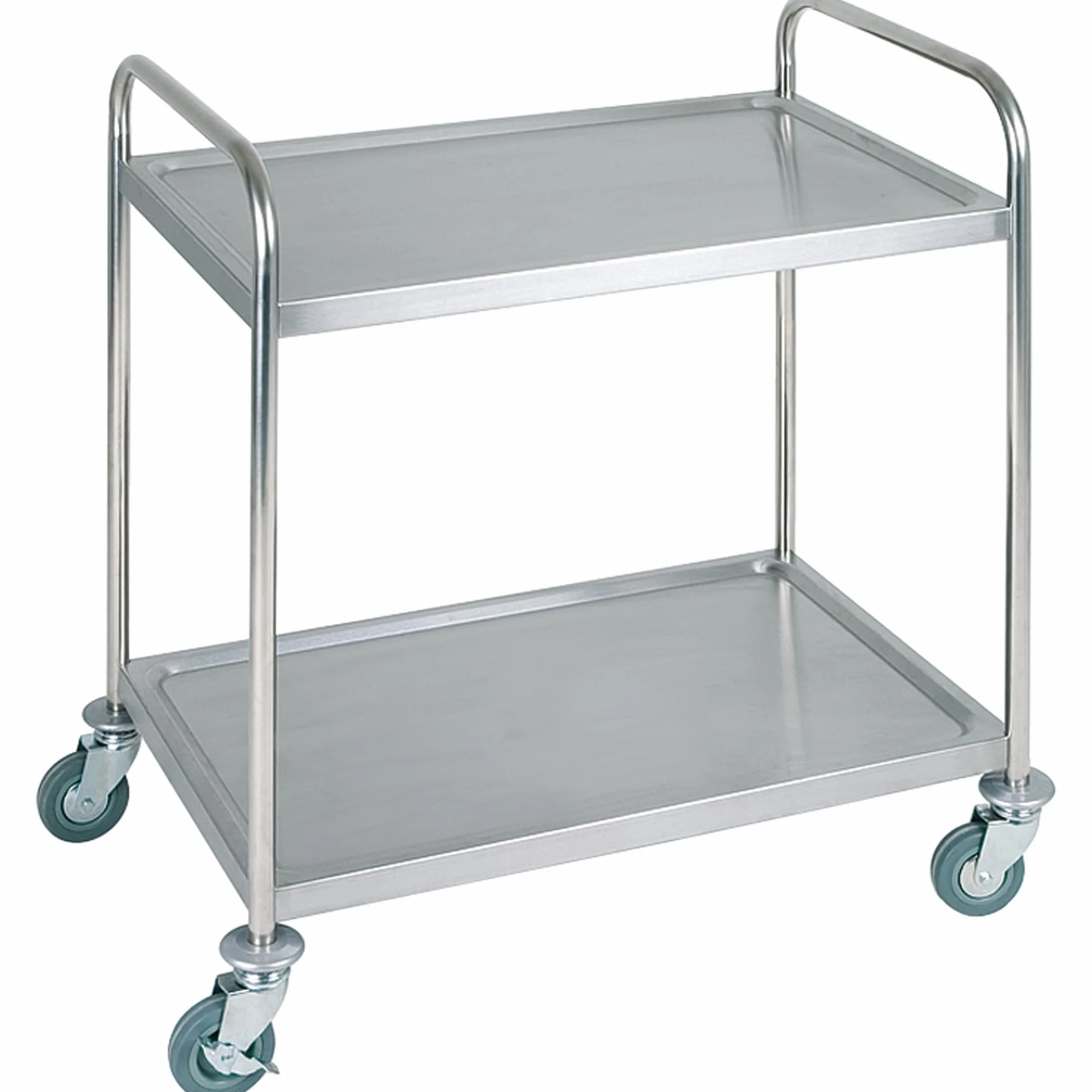 APS Chariot de Service 91 x 59 cm, H: 93 cm Acier Inoxydable natte, 2 Borde