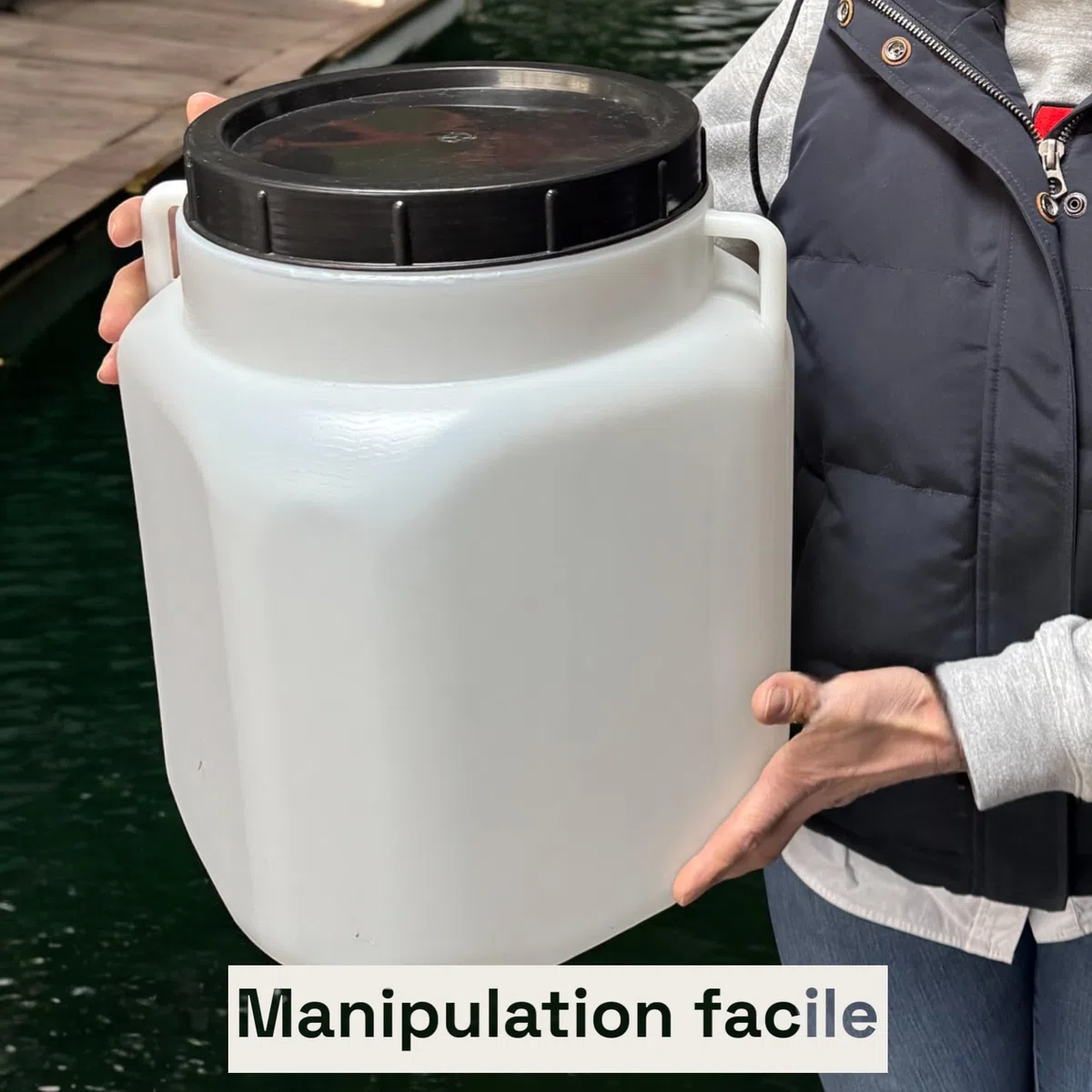 Jordan & Jordan - Bidon Plastique 50 litres - Récipient de Stockage Robuste - Hauteur 52 cm, Ø 22 cm, Couvercle à Visser - pour Eau, Aliments Secs, Déchets, Liquides Techniques