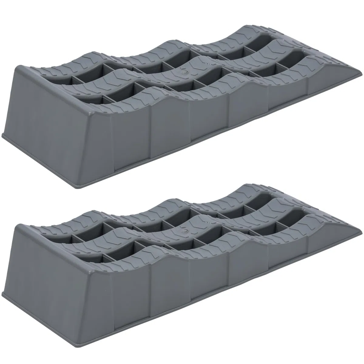 KATSU Rampes de Nivellement pour Caravane 2 Pièces Capacité de 4 Tonnes Robuste à 3 Niveaux pour Camping-car, Véhicules, Garage, Atelier, Service de Voiture