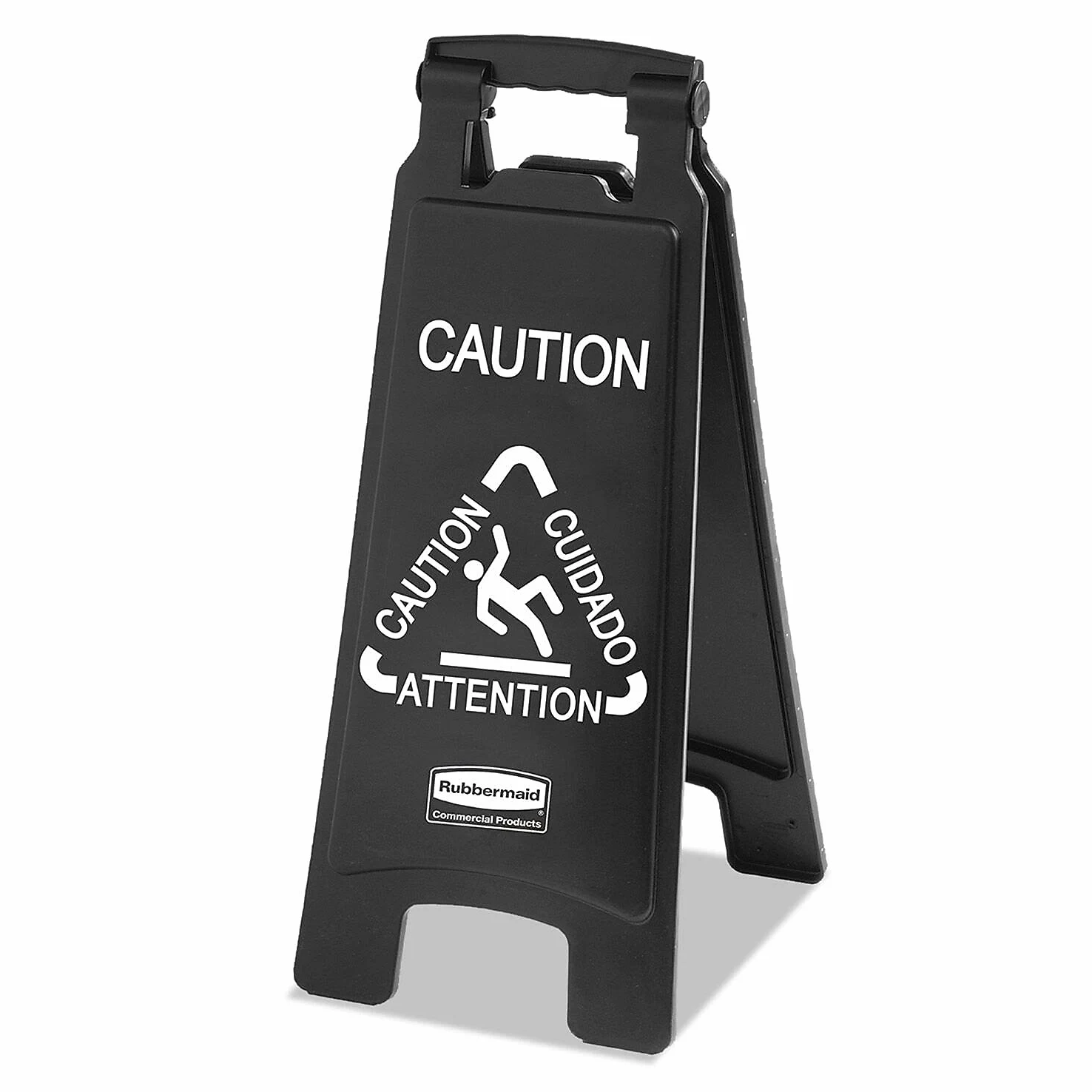 Rubbermaid Commercial Products Commercial Products 1867505 Panneau d'avertissement double face en polypropylène avec message d'avertissement multilingue, jaune