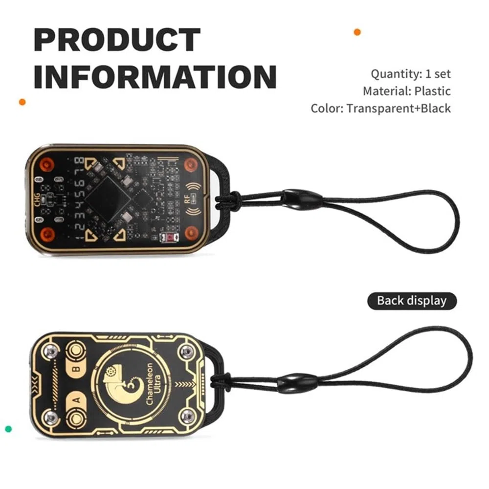Émulateur de Carte à Puce RFID Chameleon Ultra V3.0, Lecteur/Graveur NFC 125 KHz 13,56 MHz, Copieur D'Étiquettes IC D'Identification + Porte-Clés/Carte CUID 4XUID