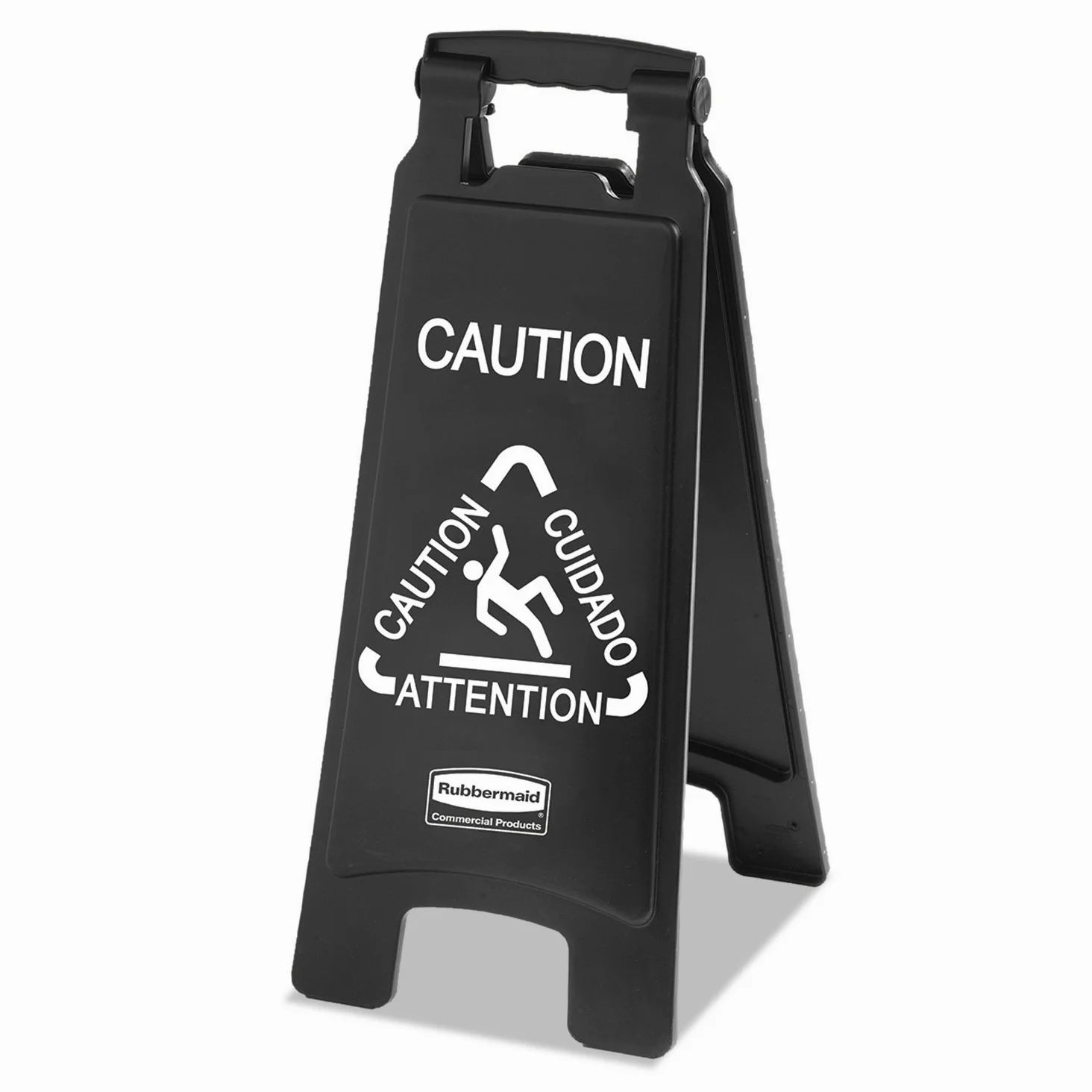 Rubbermaid Commercial Products Commercial Products 1867505 Panneau d'avertissement double face en polypropylène avec message d'avertissement multilingue, jaune