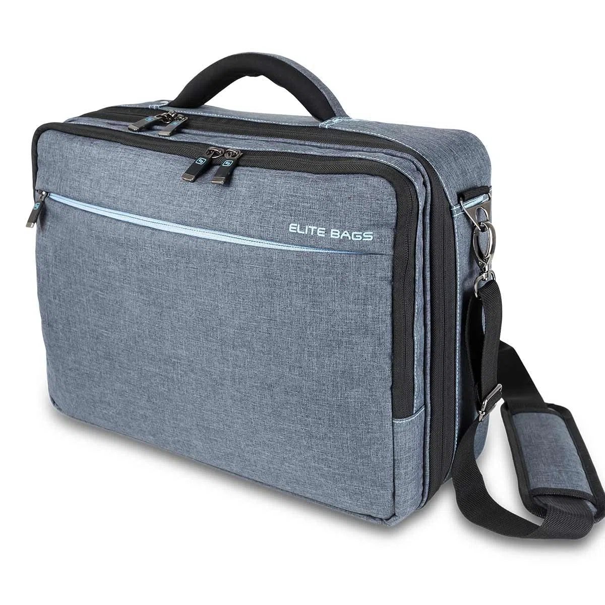 Elite Bags, Mallette d'aide à domicile, Mod. Street's, Design moderne et Pratique, Noir et Gris, 40 x 30 x 16 cm