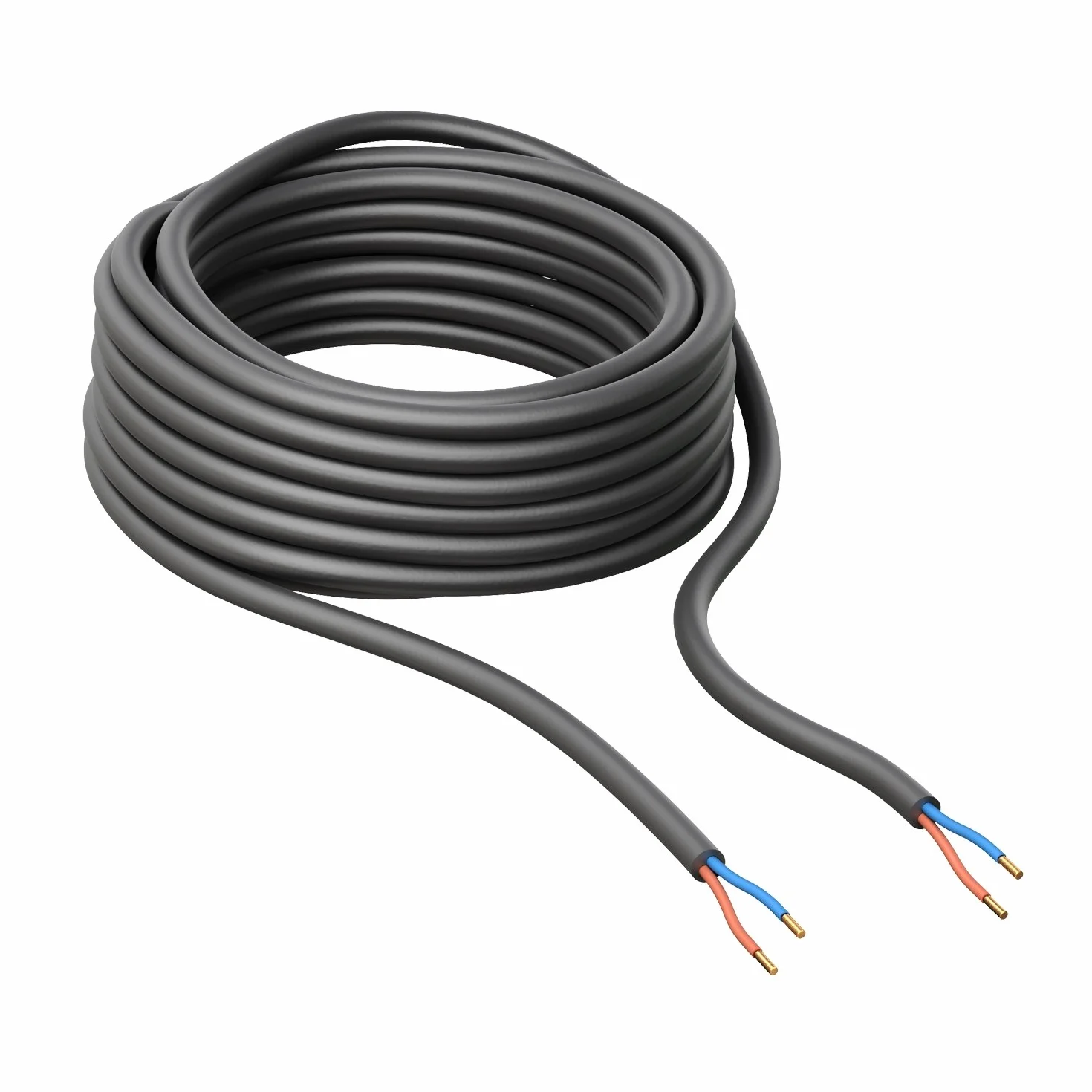 ledscom.de Câble extérieur, 25 m, noir, 2 x 1 mm², H05RN-F